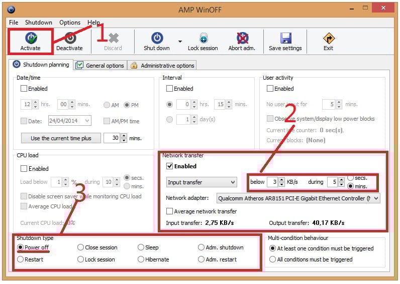 AMP WinOff: Como desligar o computador automaticamente após downloads AMP WinOFF