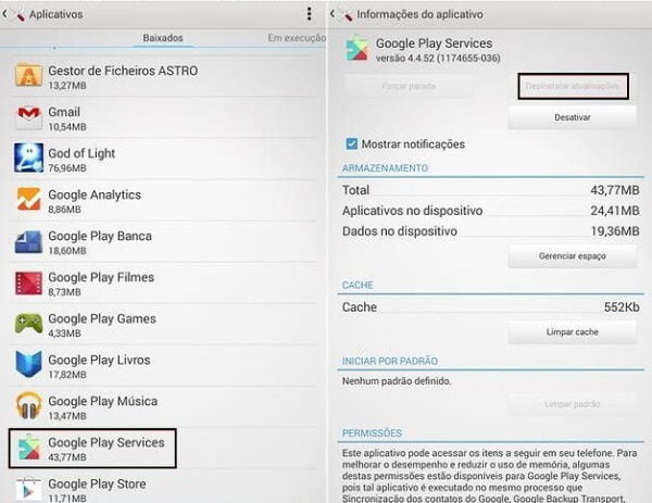 Xperia ZQ e Tablet Z: Resolvendo problema de bateria Android 4.4.2 Google Play Bateria