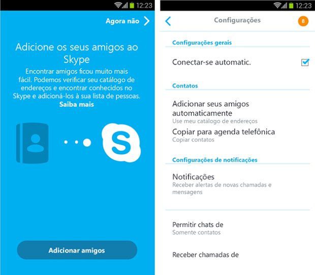 Skype 5.0 para Android traz novidades como sincronização de contatos Skype 5.0 para Android