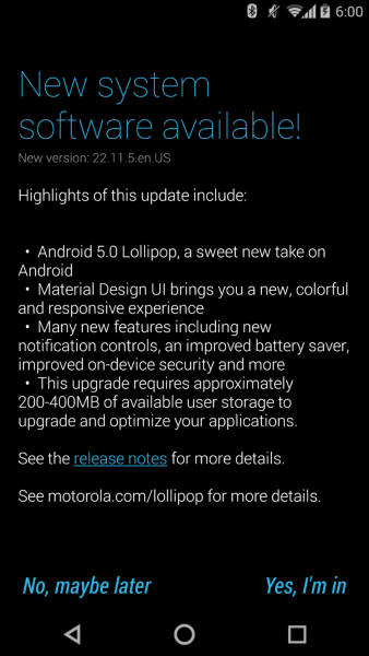 Moto X 2014: Atualização para o Android 5.0 Lollipop é liberada para usuários inscritos para teste Moto X 2014 Android 5.0 Lollipop