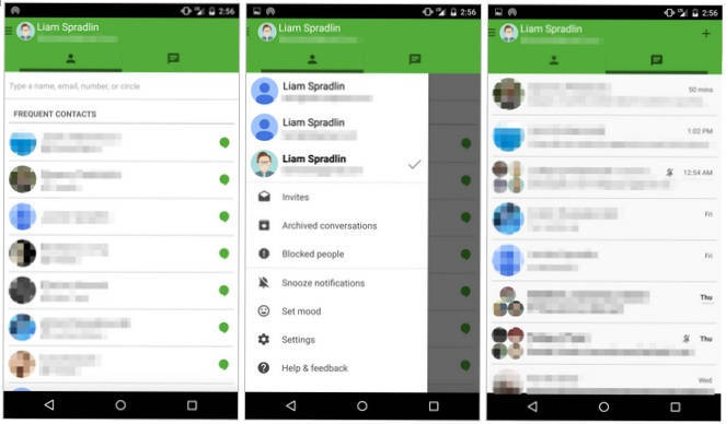 Hangouts: Imagens mostram app mais adaptado ao Material Design Hangouts: Imagens mostram app mais adaptado ao Material Design