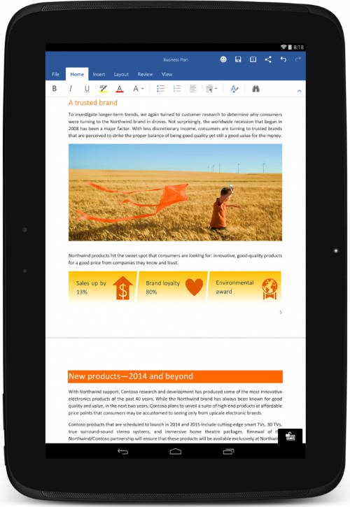 Microsoft libera versão completa do Office grátis para Tablets Android Microsoft libera versão completa do Office grátis para Tablets Android