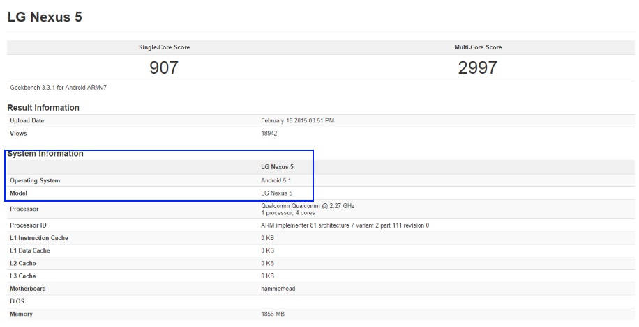 Android 5.1: Nexus 5 aparece rodando a mais recente versão do Android mobile-bit-nexus-5-android-5-1-benchmark