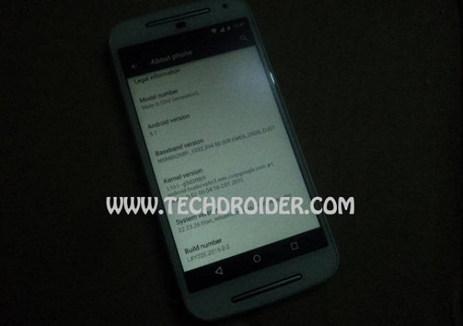 Moto G 2014: Imagem revela que Android 5.1 Lollipop pode estar sendo testado no dispositivo Moto G 2014: Imagem revela que Android 5.1 Lollipop