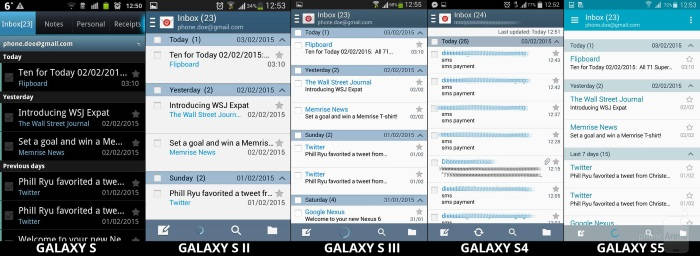 A evolução da TouchWiz desde o Galaxy S até o Galaxy S5