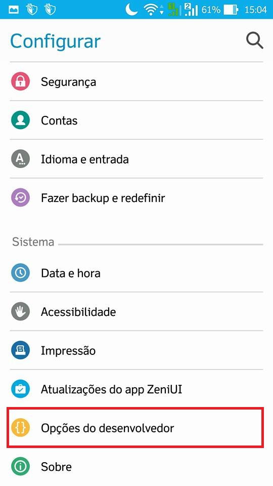 Saiba como exibir os toques na tela do Android (ideal para gravação de vídeos) 2 - opcoes de desenvoldedor ou de progamador