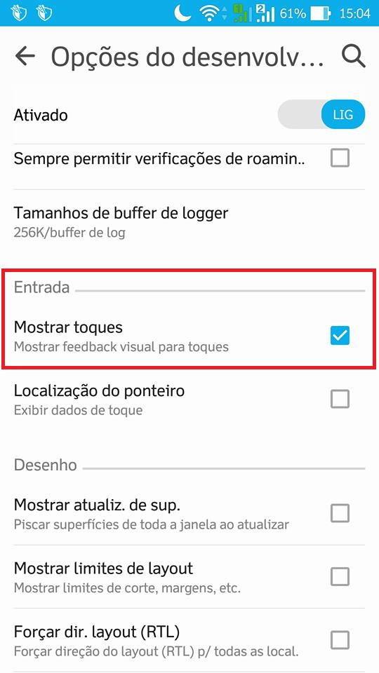 Saiba como exibir os toques na tela do Android (ideal para gravação de vídeos) 3 - mostrar toques