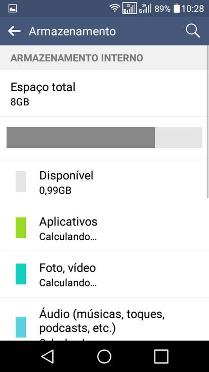 Análise/Review do LG K4: Um low-end bom de briga k4 armazenamento