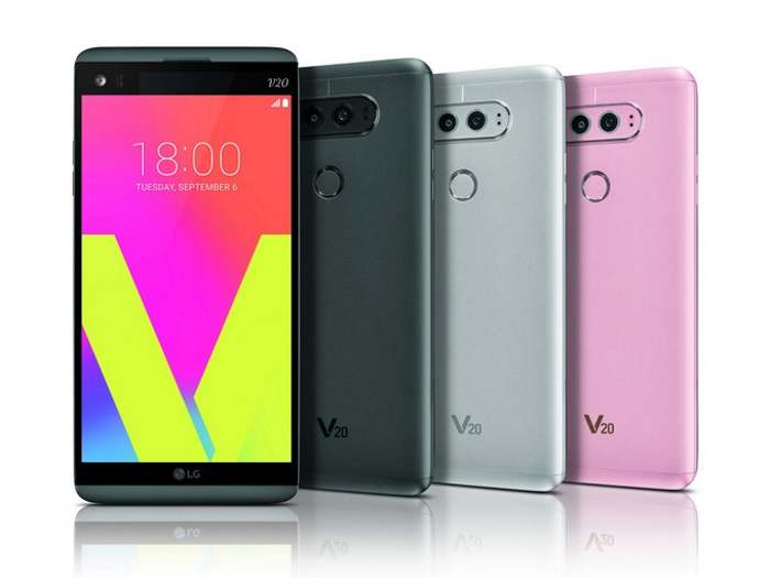 LG V20: Dispositivo chega com Android 7.0 Nougat O LG V20 vem disponível em três cores. (Foto: Divulgação/Phone Arena)