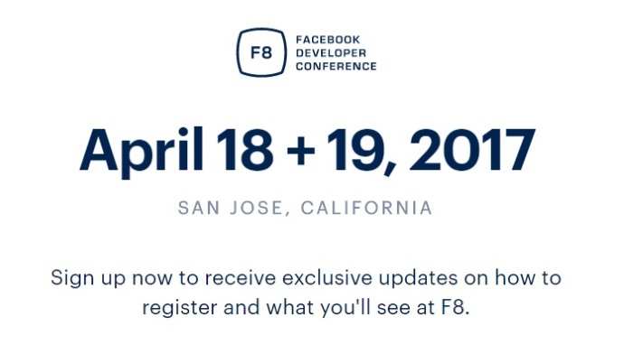 Facebook: F8 2017 está com data marcada e o evento pode ser maior que os anteriores O F8 2017 ocorrerá nos dias 18 e 19 de abril do próximo ano. (Foto: Divulgação/F8)