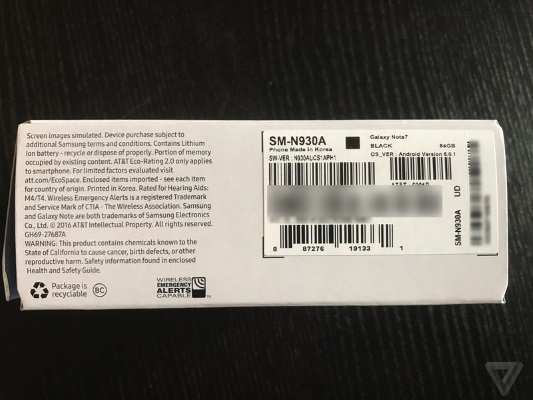 Caixa do dispositivo indica que se trata de um aparelho reposto após o recall. (Foto: Divulgação)