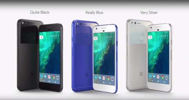 O Google Pixel chega nas cores "Bem Preto", "Realmente Azul" e "Muito Prata". (Foto: Divulgação/Google)