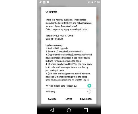 LG G5: Dispositivo recebe oficialmente o Android 7.0 Nougat no Brasil A LG disponibilizou a atualização para o Android 7.0 Nougat para o LG G5 no Brasil. (Foto: Divulgação/GSM Arena)