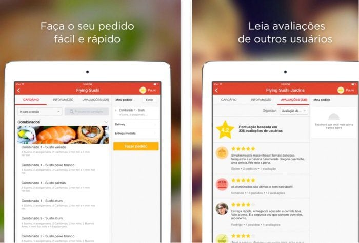 Facilidades: o melhor app de delivery de alimentos do iOS e Android restaurantes 2
