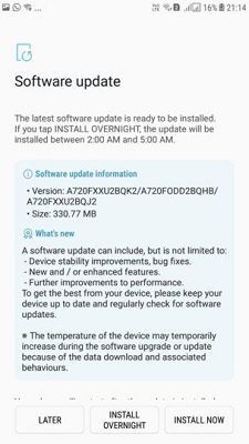 Galaxy A7 2017 e Note 5 recebem patch de segurança de novembro galaxy a7 2017 e note 5 patch de novembro
