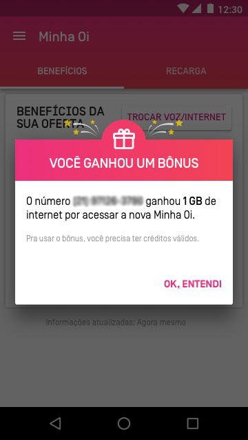 Oi bonus 1 GB de internet grátis Oi bonus 1 GB de internet grátis
