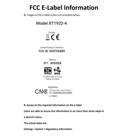 moto e5 fcc
