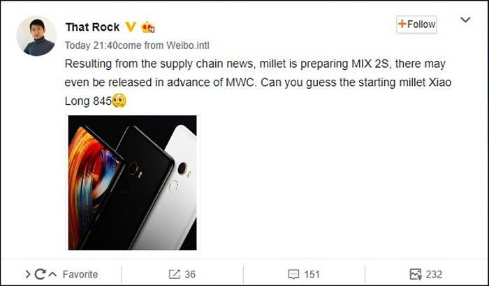 Xiaomi Mi Mix 2S será apresentado durante a MWC 2018 xiaomi mi mix 2 rumores