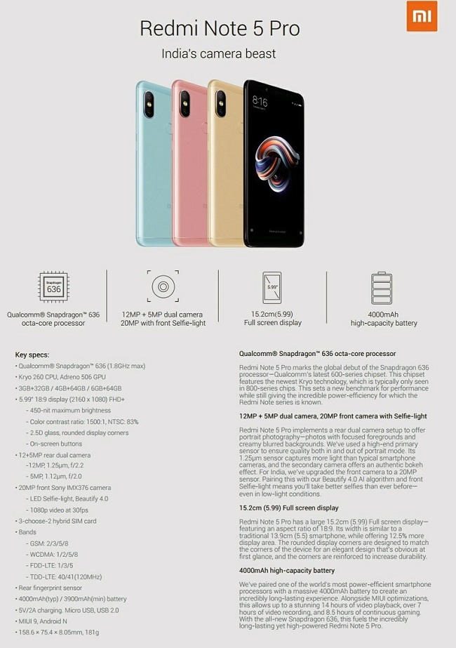 Vazamento revela especificações técnicas do Redmi Note 5 e Note 5 Pro xiaomi redmi note 5 pro vazamento