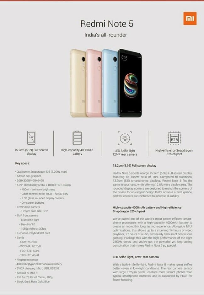Vazamento revela especificações técnicas do Redmi Note 5 e Note 5 Pro xiaomi redmi note 5 vazamento