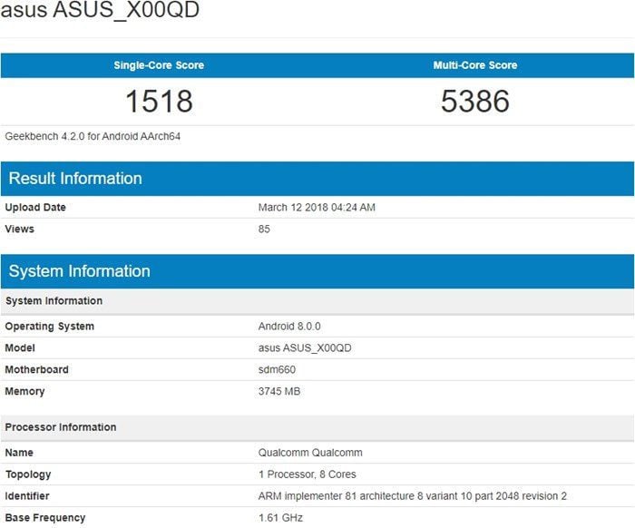 Zenfone 5 Max Geekbench Zenfone 5 Max Geekbench