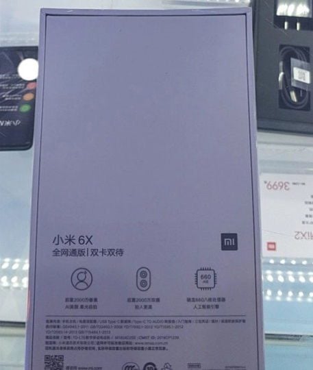 Xiaomi Mi 6X caixa Xiaomi Mi 6X caixa