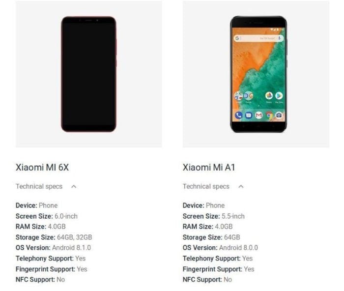 xiaomi mi 6x comparison