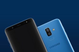 Samsung galaxy j8 azul e preto