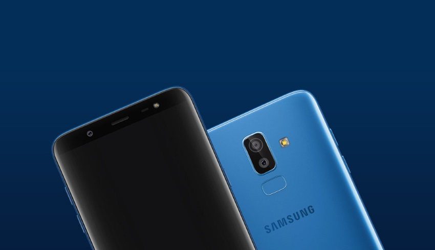 Samsung galaxy j8 azul e preto