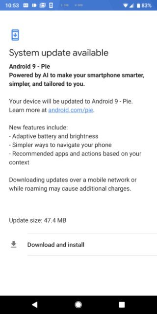 Android 9.0 Pie OTA Android 9.0 Pie OTA
