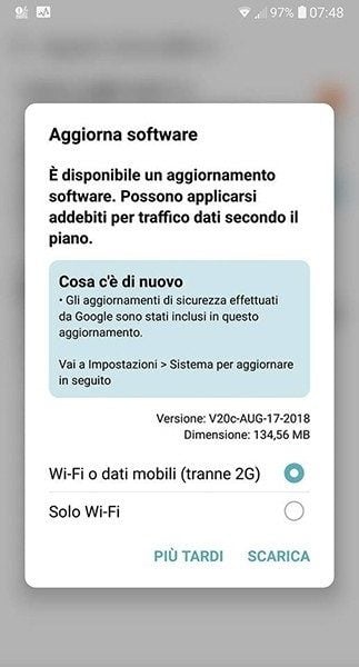 LG G6 patch de agosto italia LG G6 patch de agosto italia