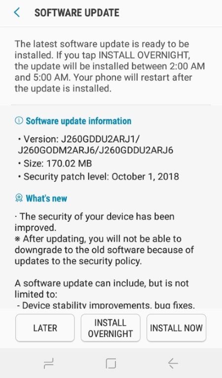 Galaxy J2 Core atualização outubro Galaxy J2 Core atualização outubro