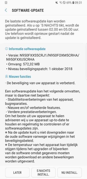 Samsung Galaxy Note 8 recebe atualização de segurança de outubro galaxy note 8 patch de seguranca outubro 2018