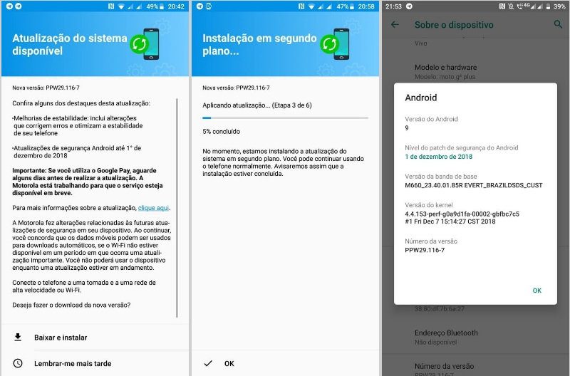 Android 9 Pie Moto G6 Plus Android 9 Pie Moto G6 Plus