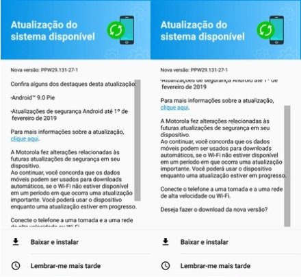 Moto Z3 Play recebe atualização oficial para o Android 9 Pie no Brasil moto z3 play notificacao da atualizacao android 9 pie
