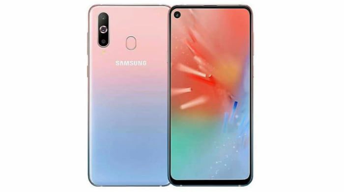 Parte traseira do Galaxy A60 ao lado da parte frontal. 