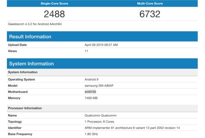 Pouco antes de seu possível lançamento, o Galaxy A80 passou por um benchmark revelando suas especificações.