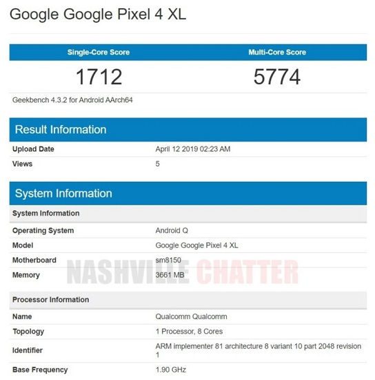 Google Pixel 4 XL passa por benchmark com Snapdragon 855 Google Pixel 4 XL passa por benchmark com apenas 4 GB de RAM.