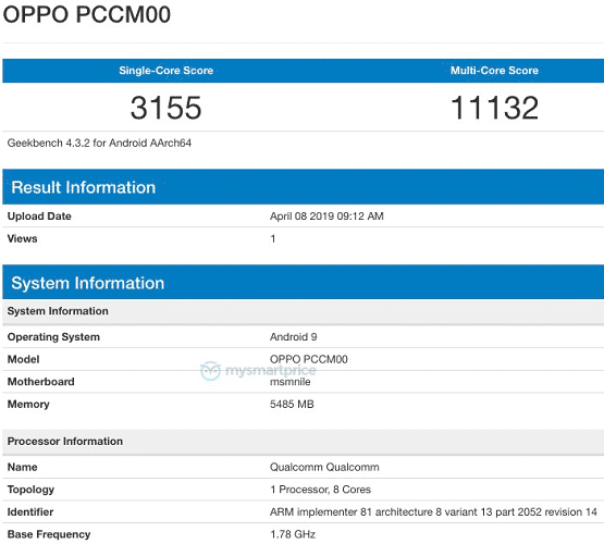 Oppo Reno passa por benchmark com Snapdragon 855 e 6 GB de RAM Oppo Reno passa por benchmark com Snapdragon 855.