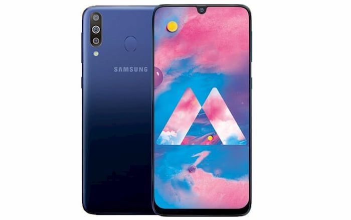 Galaxy M30 é anunciado na China como Galaxy A40s Samsung Galaxy A40s azul, frente e verso lado a lado.