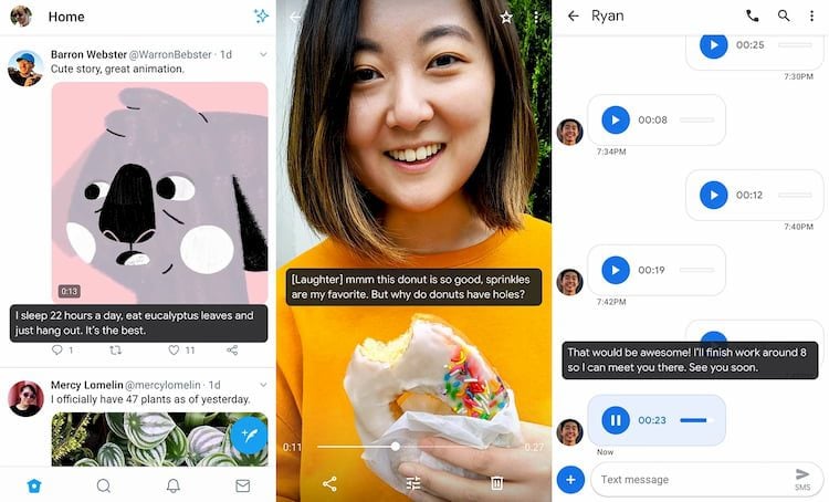 Android Q - Google anuncia sua nova versão do sistema operacional Capturas de tela do recurso Live Caption do Android Q.