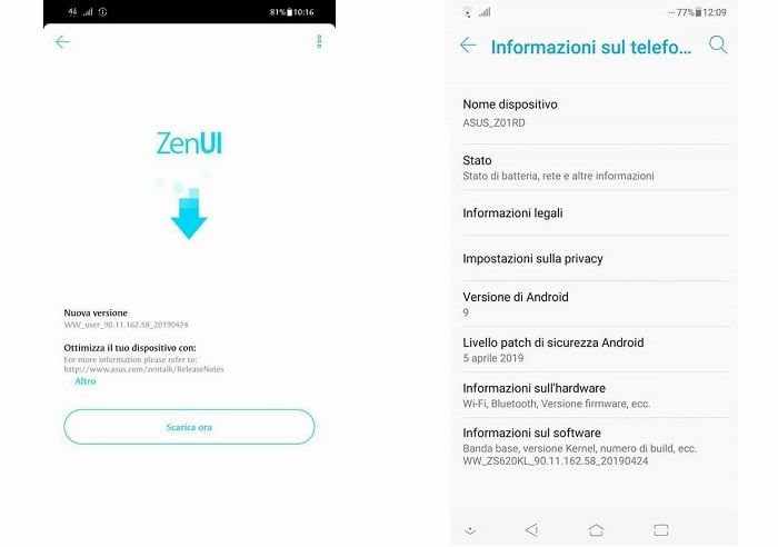 ASUS Zenfone 5Z recebe atualização de segurança de abril 2019 Captura de tela da atualização de segurança de abril 2019 no ASUS Zenfone 5Z.
