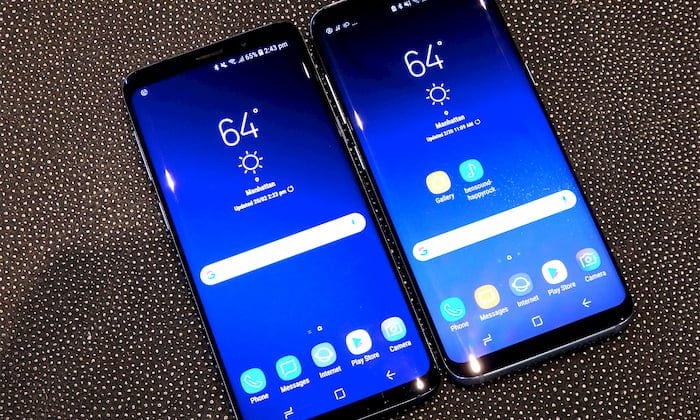 Galaxy S9+ ao lado do Galaxy S9.