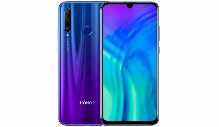 Honor 20 Lite é lançado com câmera traseira tripla e chipset Kirin 710 Honor 20 Lite na cor azul.