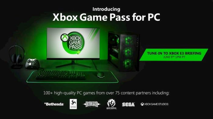 Xbox Game Pass é anunciado para Windows 10 com mais de 100 jogos Imagem promocional do serviço Xbox Game Pass para PC.