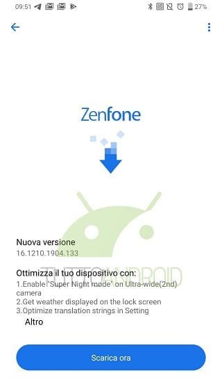 ASUS Zenfone 6 - Atualização traz modo Super Night para a câmera Captura de tela da nova atualização de software do Zenfone 6.