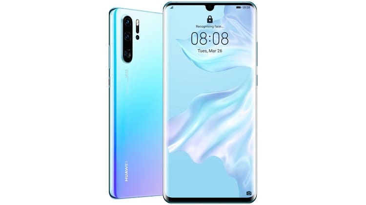 Huawei P30 Pro parte traseira e parte frontal.