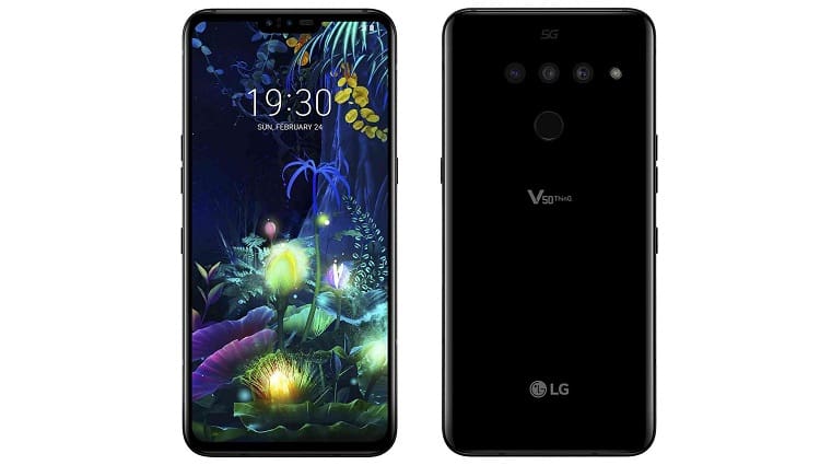 LG V50 ThinQ 5G na cor preto.