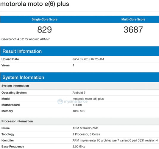 Moto E6 Plus passa por benchmark com chipset MediaTek e 2 GB de RAM moto e6 plus passa por benchmark