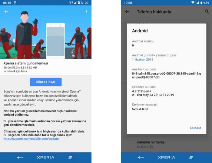 Xperia XZ3 e linha Xperia XZ2 recebem pacote de segurança de junho Captura de tela da atualização de junho de 2019 do Xperia XZ3.